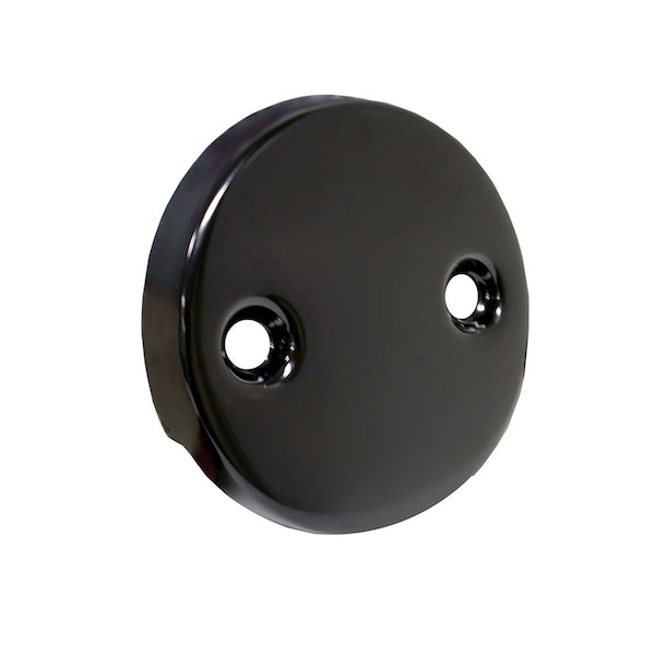 Black Two-Hole Overflow Plate